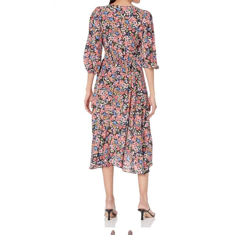 Shoshanna romantic floral whimsy boho puffy sleeve print easter spring dress 4 - Picture 2 of 11